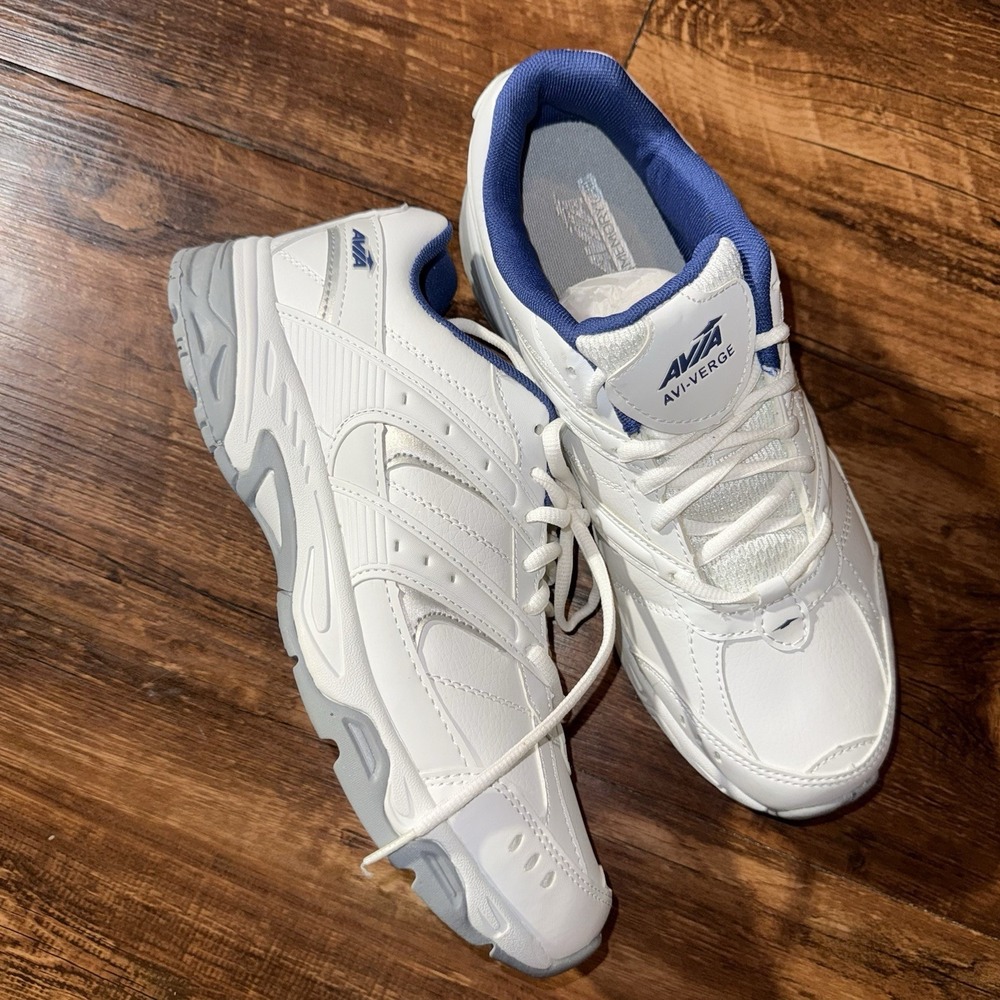 Avia Avi-Verge White Blue Lace Up Memory Foam Sneakers Women's Size 11 NEW